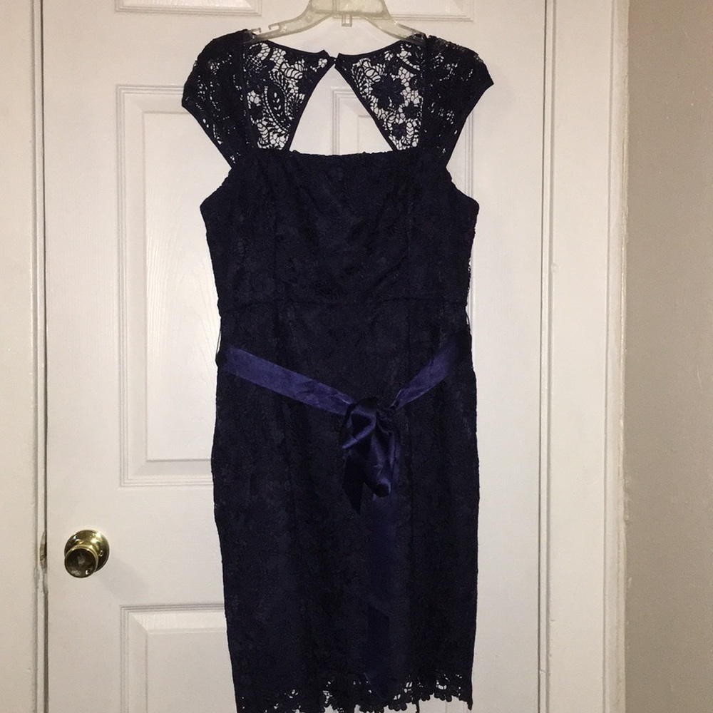 Navy Blue Lace Dress